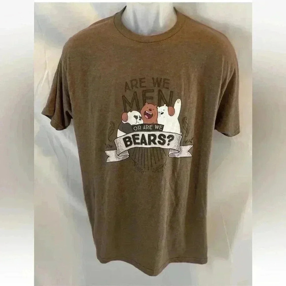 Cartoon network We Bear Bears Brown T Shirt Adult Size L Are We Men Or Bears? CN - Picture 1 of 11